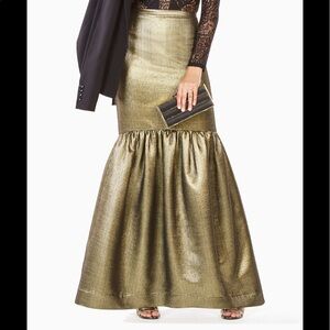 BCBGMaxAzria Metallic Gold Full Skirt